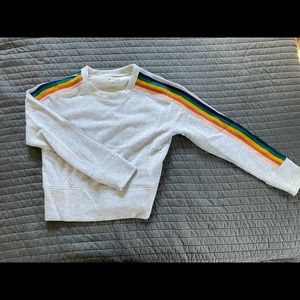 Madewell crewneck sweatshirt size xs with rainbow stripes
